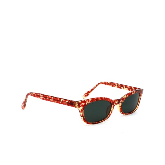 Vintage 90s Tortoise Triangular Browline Sunglass… - image 3