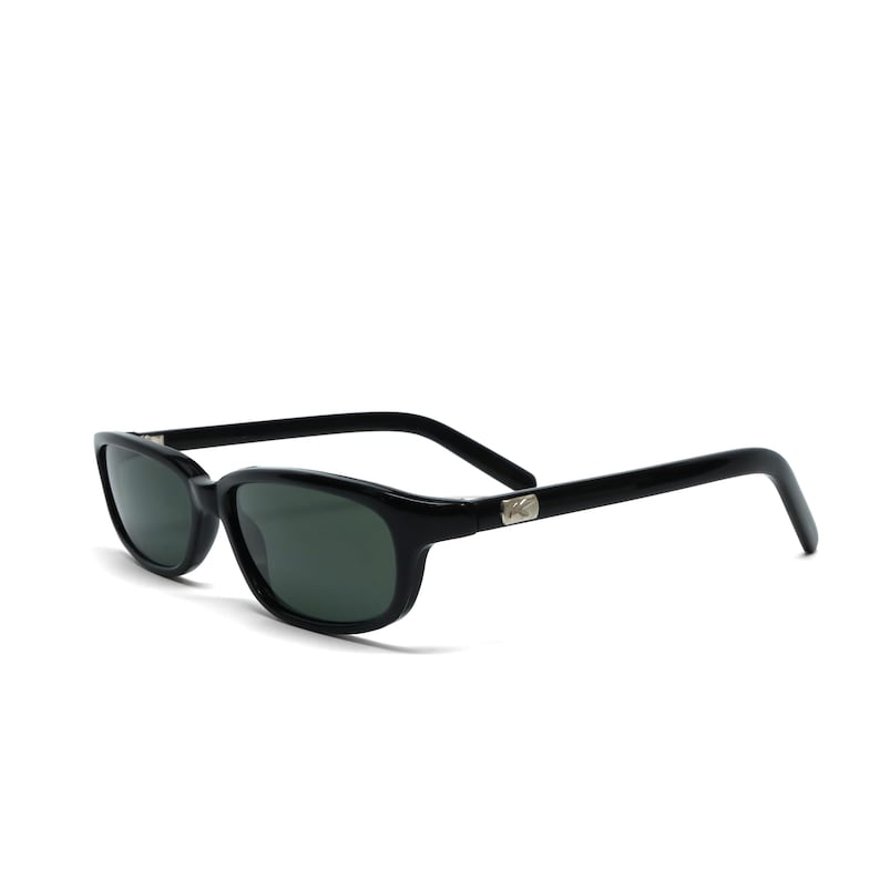 90s Deadstock Black Rectangle Mod Authentic Vintage Sunglasses image 7