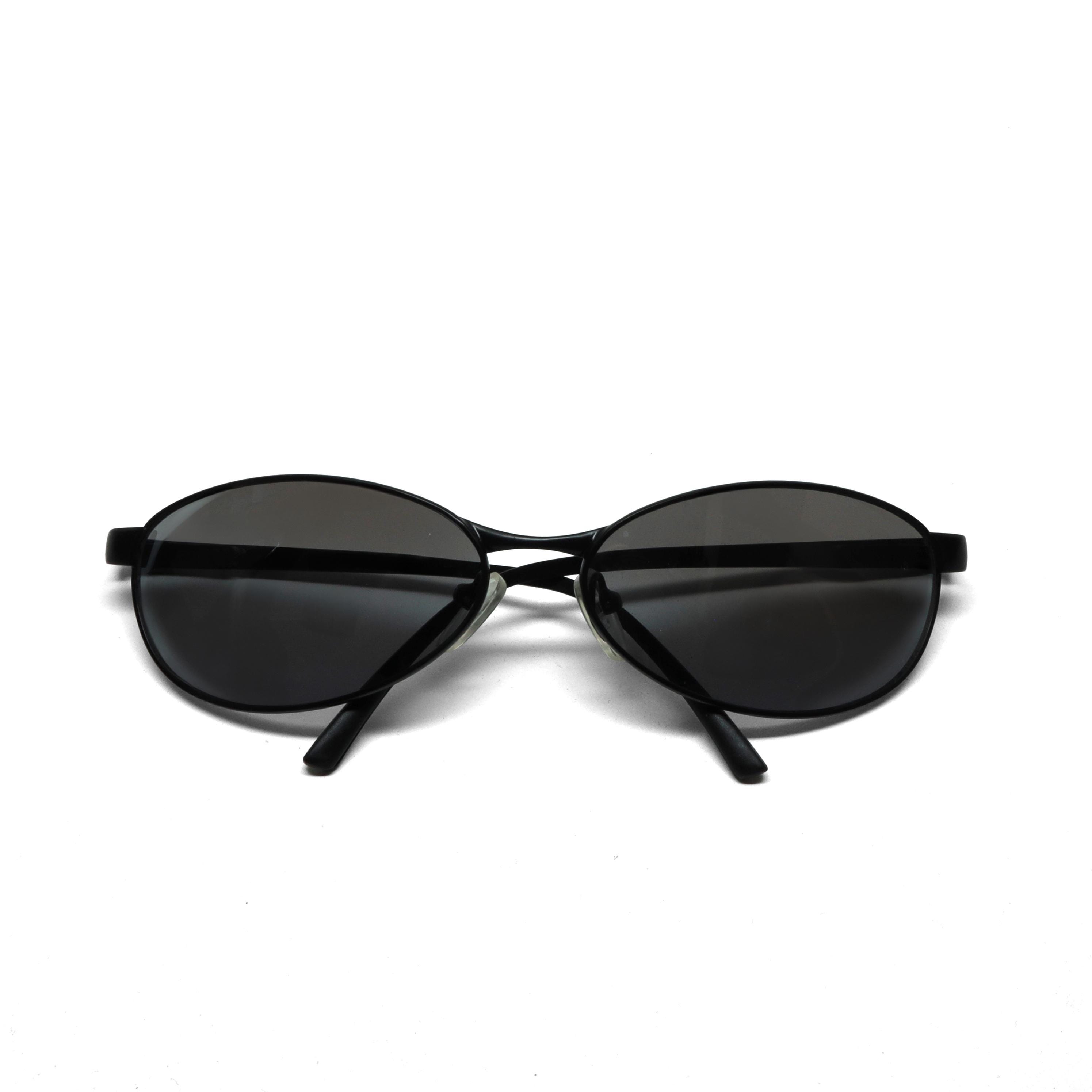 True Vintage 90s Oval Wire Black Metal Deadstock Sunglasses - Etsy