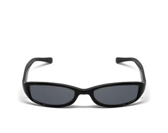 Authentic Vintage 90s Made Slim Blue Grey Two Tone Sunglasses
