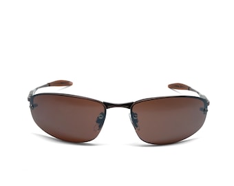 Vintage Gucci Wraparound Shield Brown Sunglasses Gucci Wraparound Sunglasses Rectangular Brown Tortoiseshell  main image 4