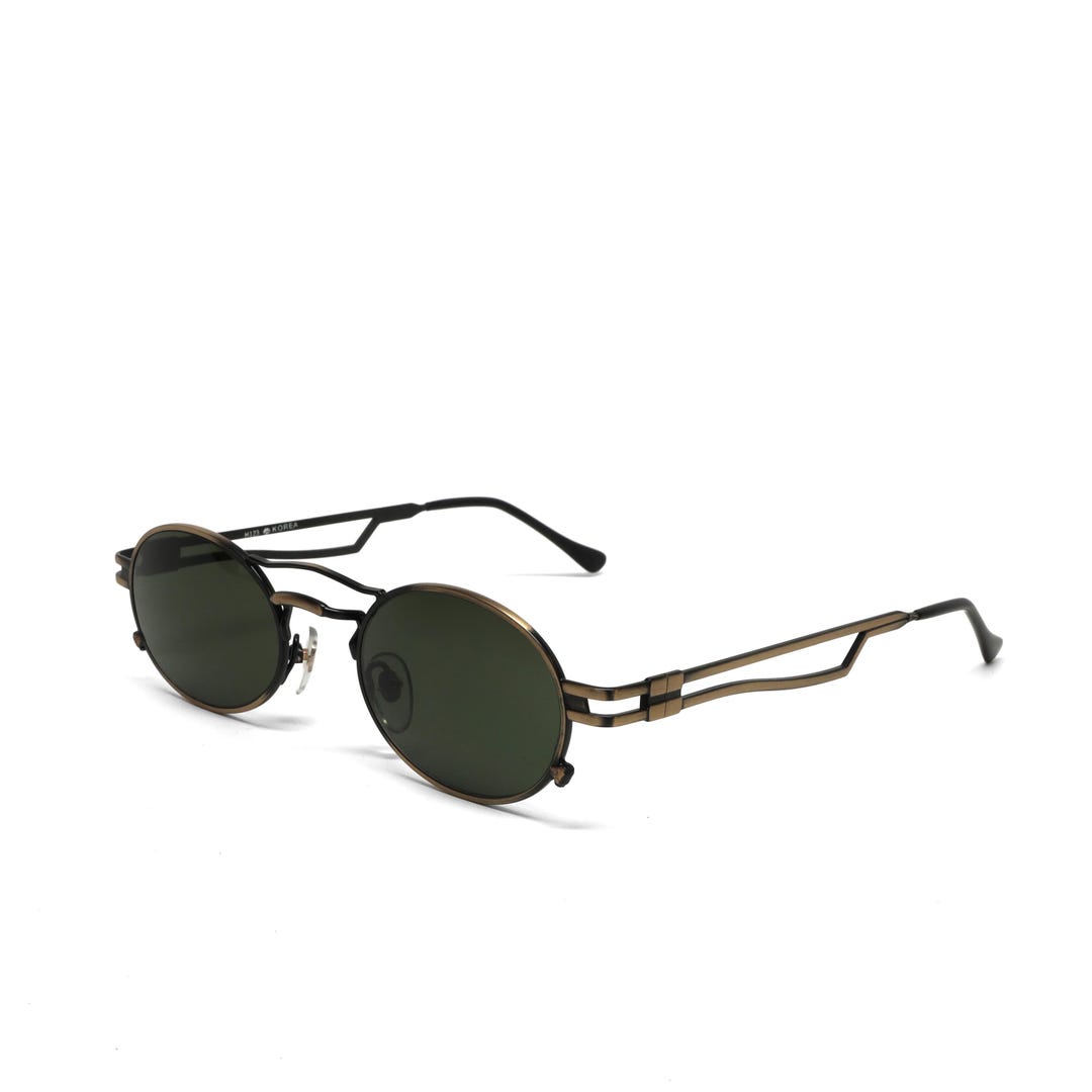 true-vintage-mid-90s-bronze-wire-circular-deadstock-sunglasses-etsy
