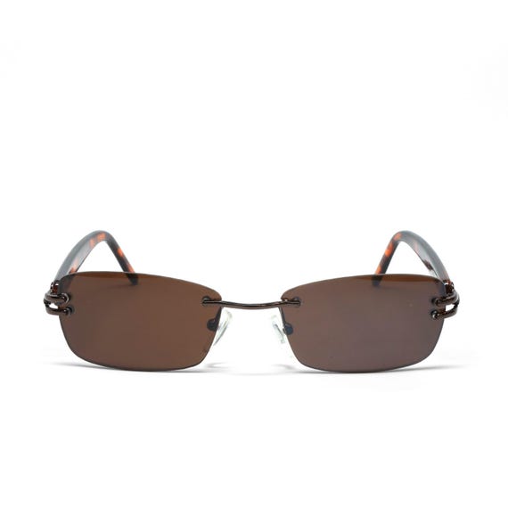 Authentic Vintage 90s Brown Rectangle Frameless S… - image 1