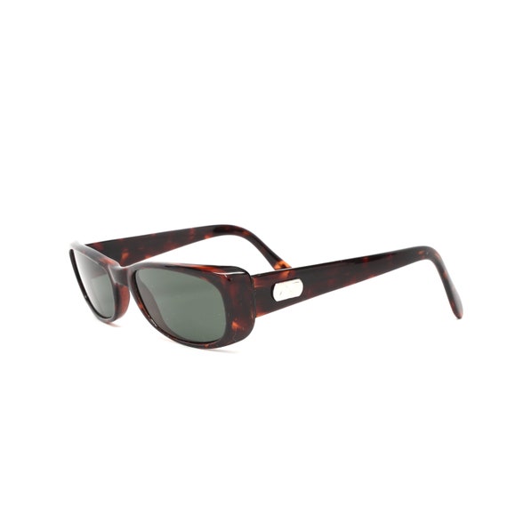 Authentic 90s Mod Tortoise Vintage Rectangle Sung… - image 3