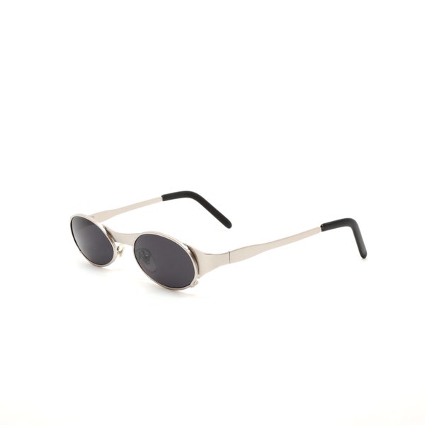 True Vintage Late 90s Industrial Circular Silver Sunglasses