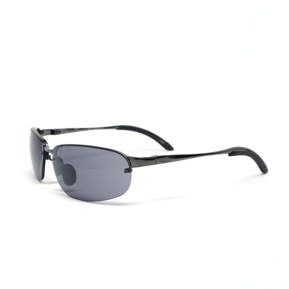 Gafas de sol vintage Y2k grises sin marco, estilo visera