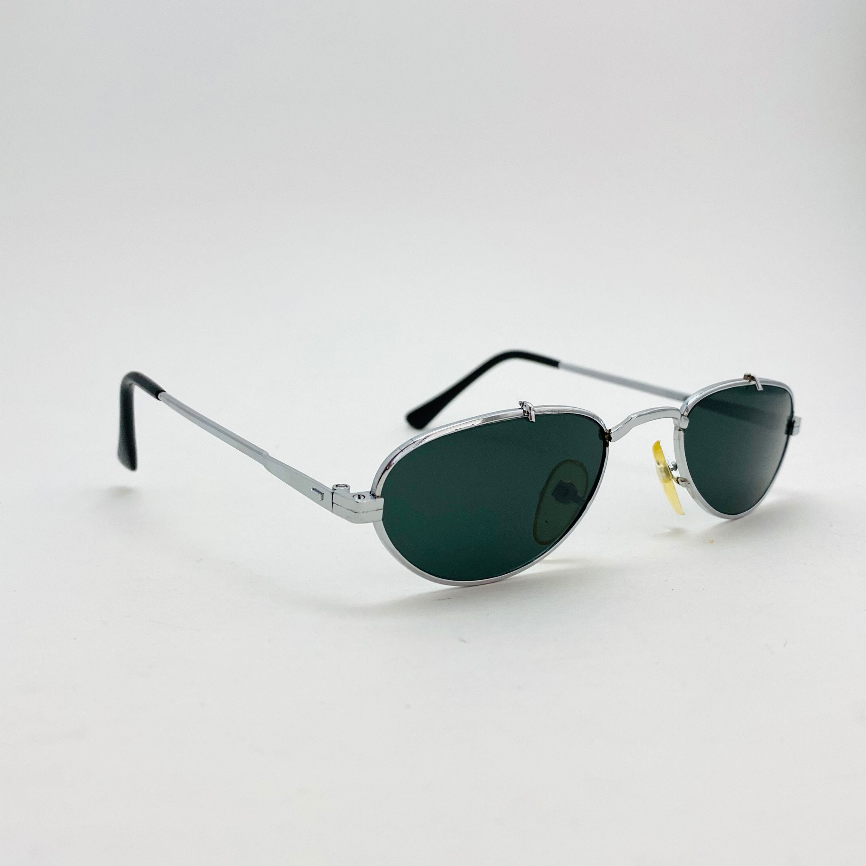 90s Slim Silver Aviator Frame Sunglasses - Etsy