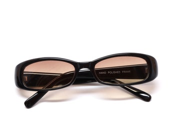 True Vintage Grunge 90s Brown Rectangle Sunglasses