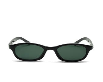Authentic Vintage 90s Black Small Browline Frame Sunglasses