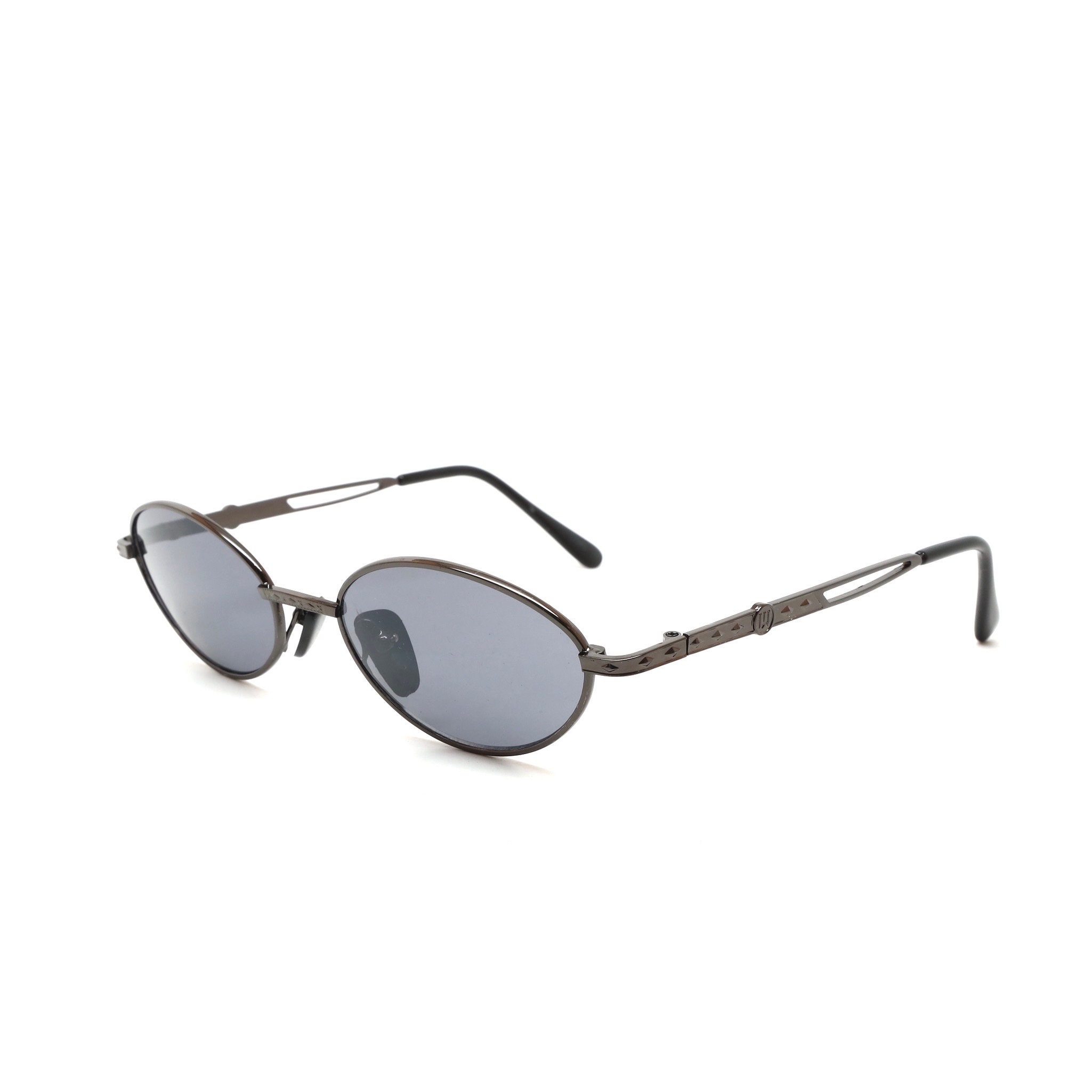 Vintage 1990s Matrix Style Deadstock Grey Wire Oval Frame