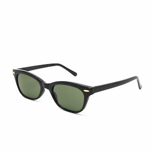 Authentique lunettes de soleil wayfarer style vintage des années 90 bordées de cornes noires