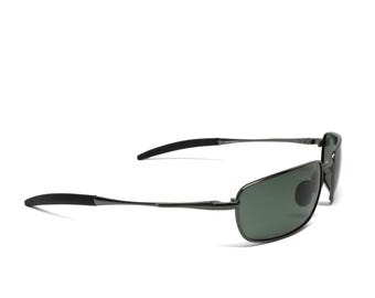 Polarized Vintage 90s Wraparound Deadstock Wire Grey Rectangle Sunglasses