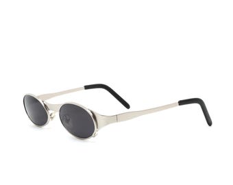 True Vintage Late 90s Industrial Circular Silver Sunglasses