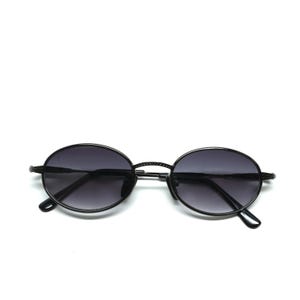 Authentic Vintage 90s Grey Oval Frame Deadstock Sunglasses