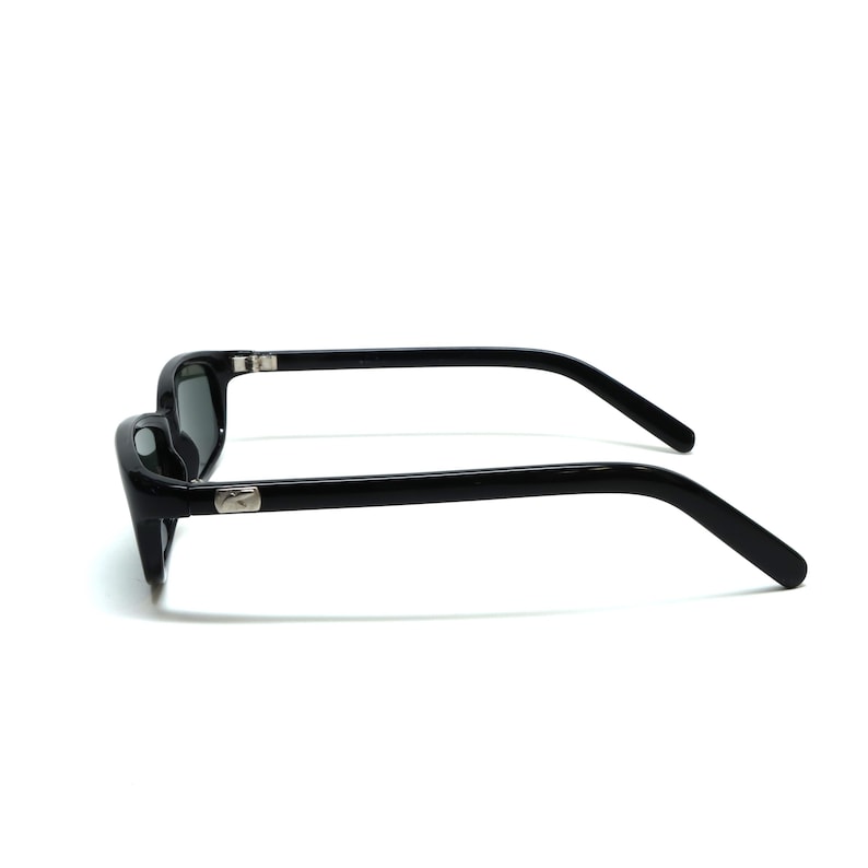 90s Deadstock Black Rectangle Mod Authentic Vintage Sunglasses image 8