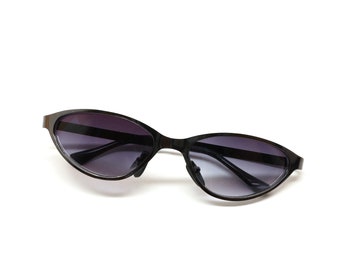 Authentic Vintage 90s Black Wraparound Deadstock Sunglasses