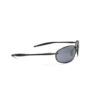 True Vintage 90s Wraparound Deadstock Black Oval Sunglasses