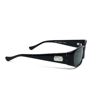 Authentic Vintage 90s Made Geometric Deadstock Black Frame Sunglasses