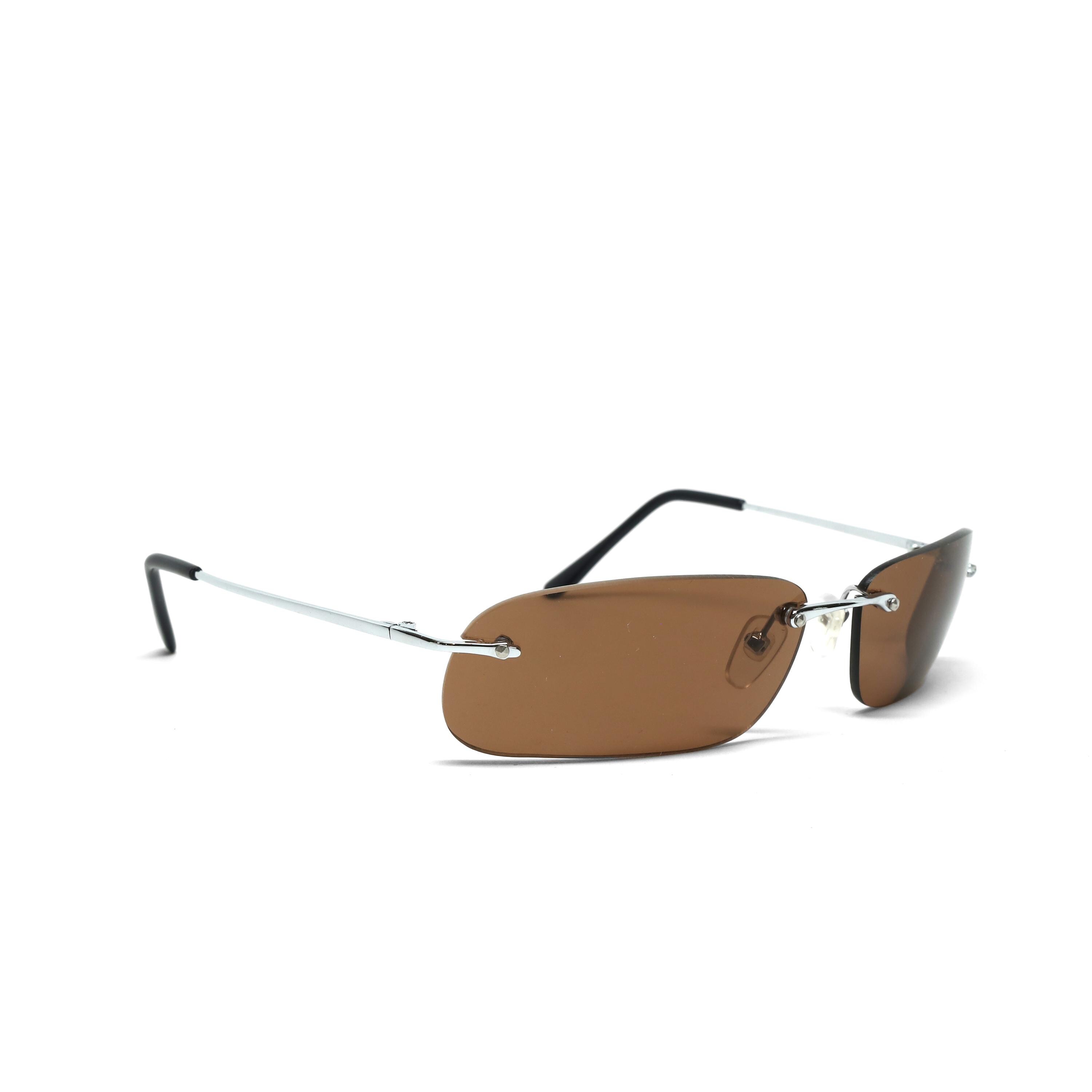 Authentic Vintage 90s Frameless Brown Oval Deadstock Sunglasses - Etsy