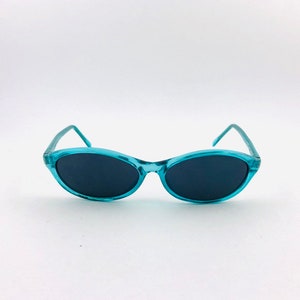 Authentic 1990s Made Transparent Vintage 90s Green Jelly Frame Sunglasses