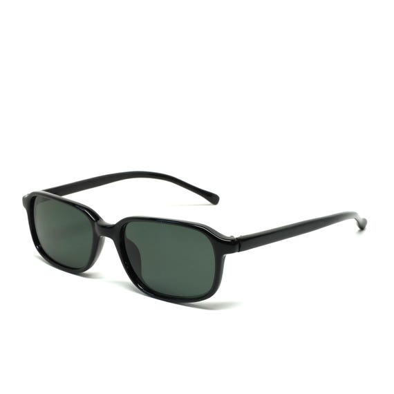 True Vintage 90s Black Rectangle Frame Deadstock Sunglasses  display picture 3