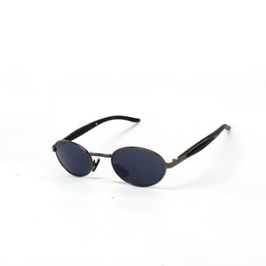 True Vintage Wraparound 90s Grunge Black Oval Sunglasses