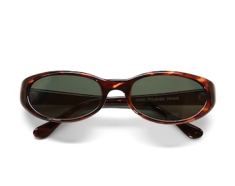 Echte Vintage 90er Jahre Mod Style Oval Tortoise Sonnenbrille