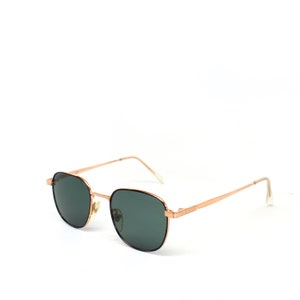 Authentic Vintage 90s Square Gold Wire Frame Sunglasses