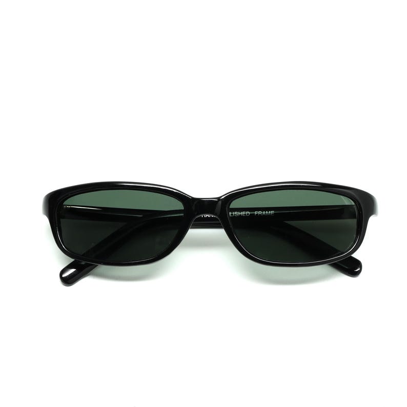 90s Deadstock Black Rectangle Mod Authentic Vintage Sunglasses image 5