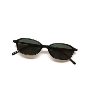 True Vintage 90s Small Fit Black Rectangle Frame Deadstock Sunglasses