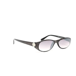 Authentic Vintage 90s Made Transparent Grey Oval Sunglasses