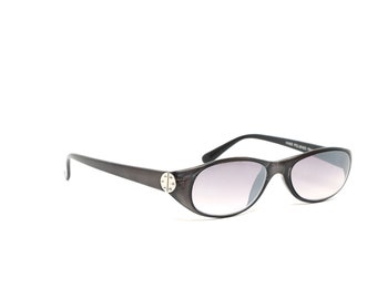 Authentic Vintage 90s Made Transparent Grey Oval Sunglasses