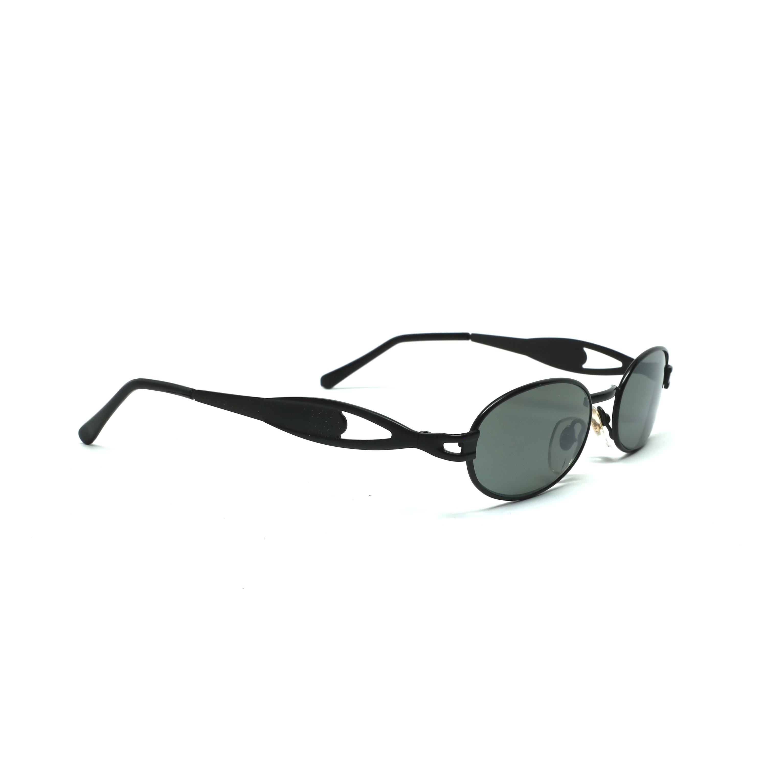 Authentic 90s Small Size Oval Black Vintage Sunglasses - Etsy display picture 2
