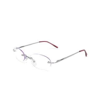 High Quality Vintage 90s Made Deadstock Frameless Glasses with Light Purple Tint