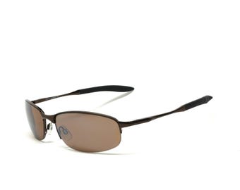 Vintage Bronze Frame Sunglasses: 1990s Wraparound Style