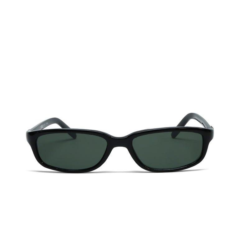90s Deadstock Black Rectangle Mod Authentic Vintage Sunglasses image 6