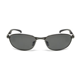 Vintage Late 90s Wire Oval Frame Reflective Lens Sunglasses