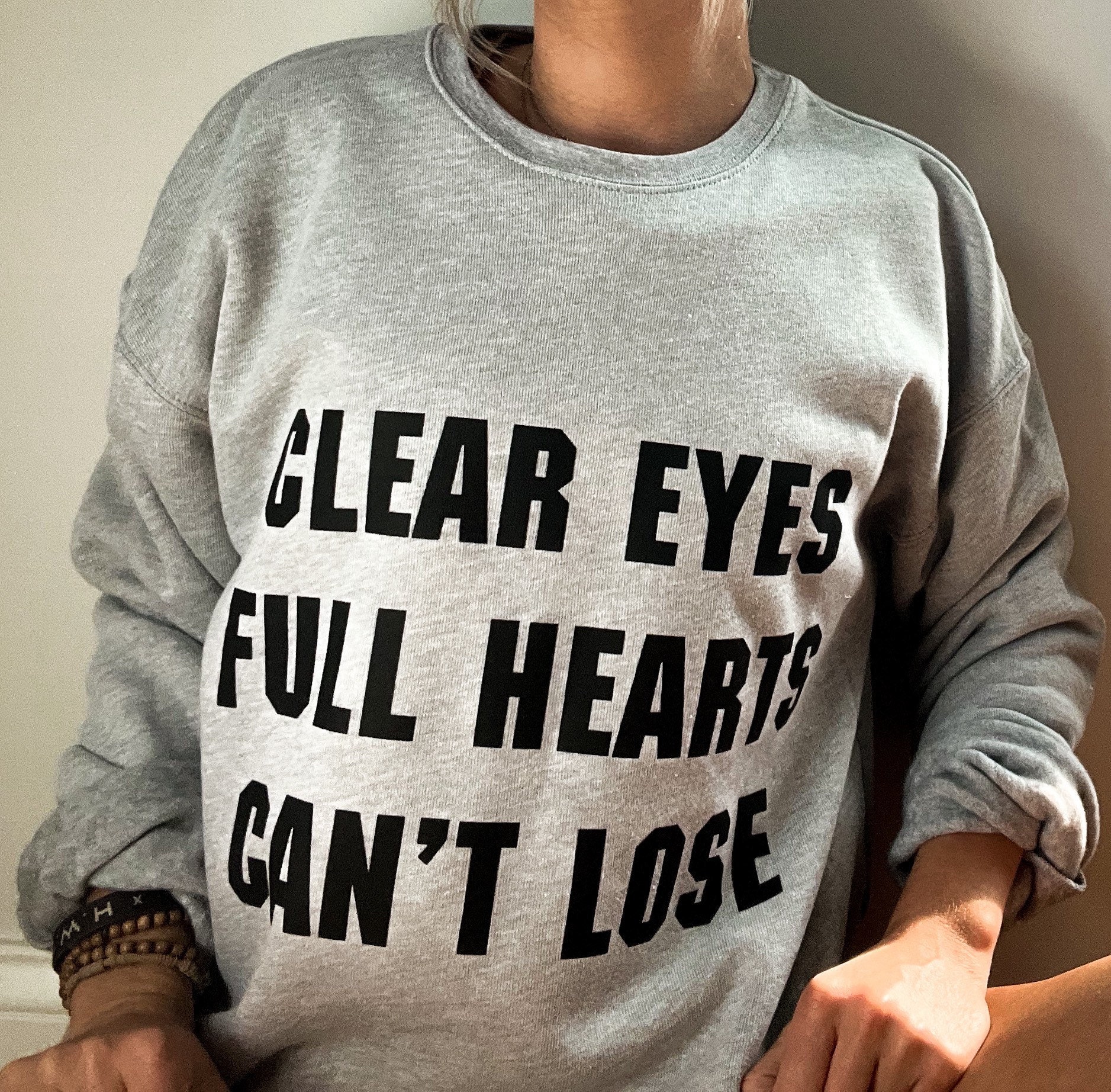 Clear Eyes Full Hearts Cant Lose Crew Sweatshirt Football Etsy