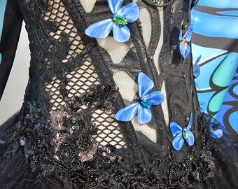 Blue Butterfly Effect Gown Dress Rhinestones Embroidery Lace 7 Piece Set Corset Skirt Wings Cosplay Masquerade Costume - Etsy Blue Butterfly Effect Gown Dress Rhinestones Embroidery Lace 7 Piece Set Corset Skirt Wings Cosplay Masquerade Costume - Etsy