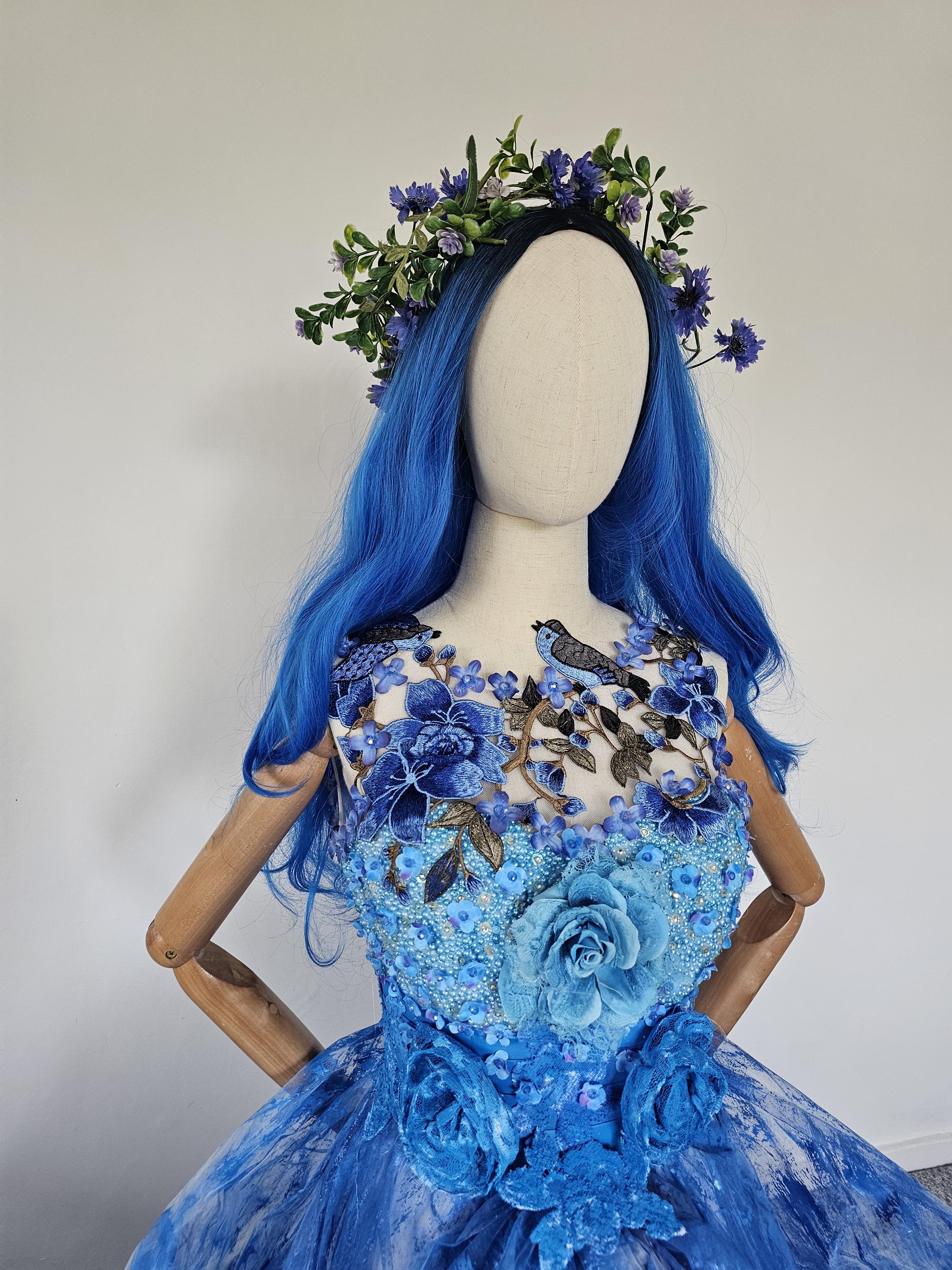 blue van gogh dress Sweetheart Knot Flare Dress – ZEVA Boutique main image 0