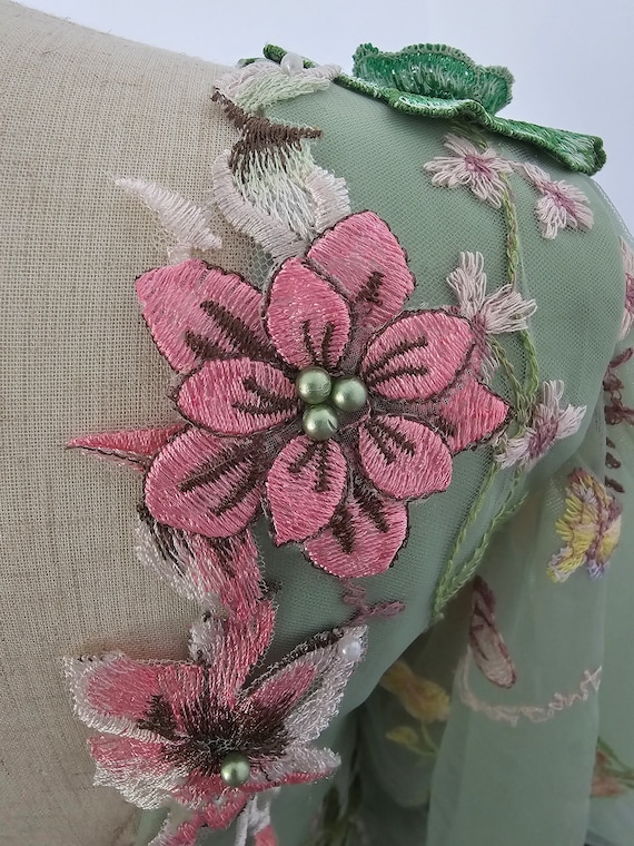 Madre Naturaleza Eslava Chica Bordado Floral Hippie Boho Flores