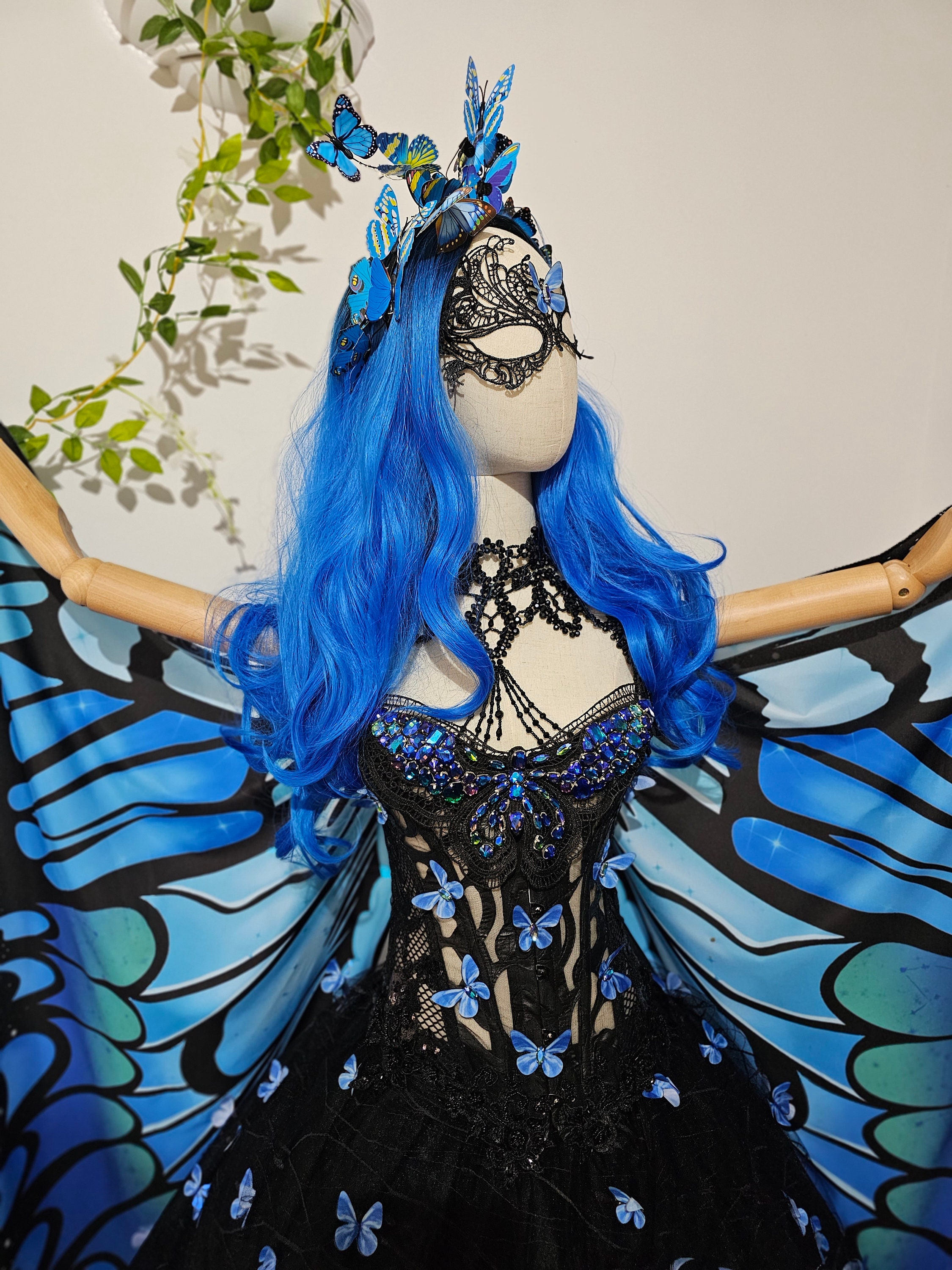 butterfly on dress Long Sequin Butterfly Prom Dress with Long Sleeves Black Multi / 4 main image 0