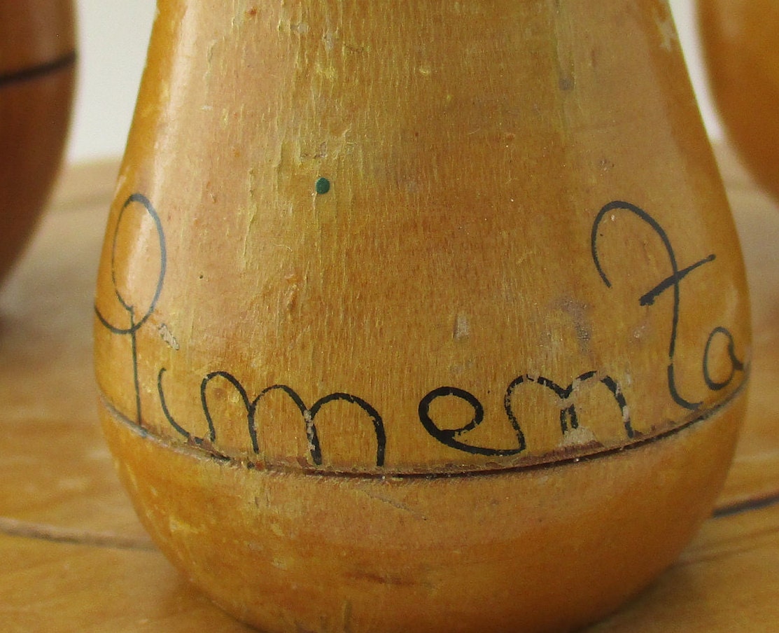 Vintage wooden cruet set rustic condiment holder cruet set Etsy