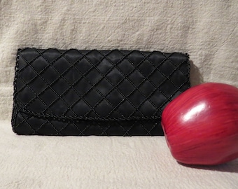 Vintage Satin Beaded Clutch