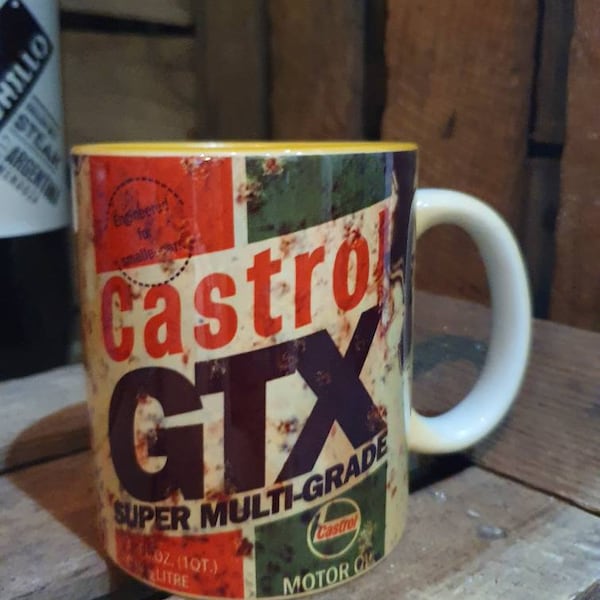 Castrol mug , perfect gift for that mechanic in your life , gift for him , fathers day, tea , coffee , christmas , valentines