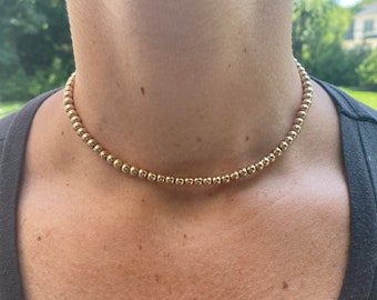 5mm Gold Ball Choker/necklace. - Etsy 