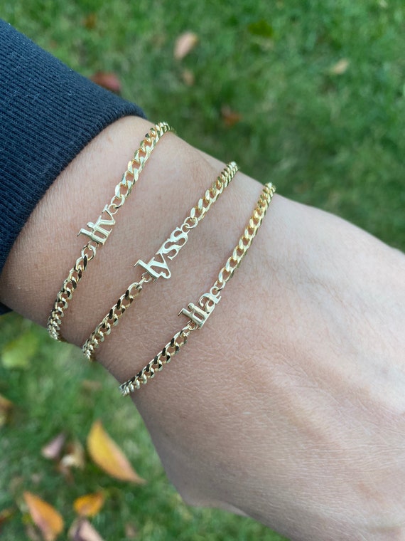 Cuban link bracelet with name plate online