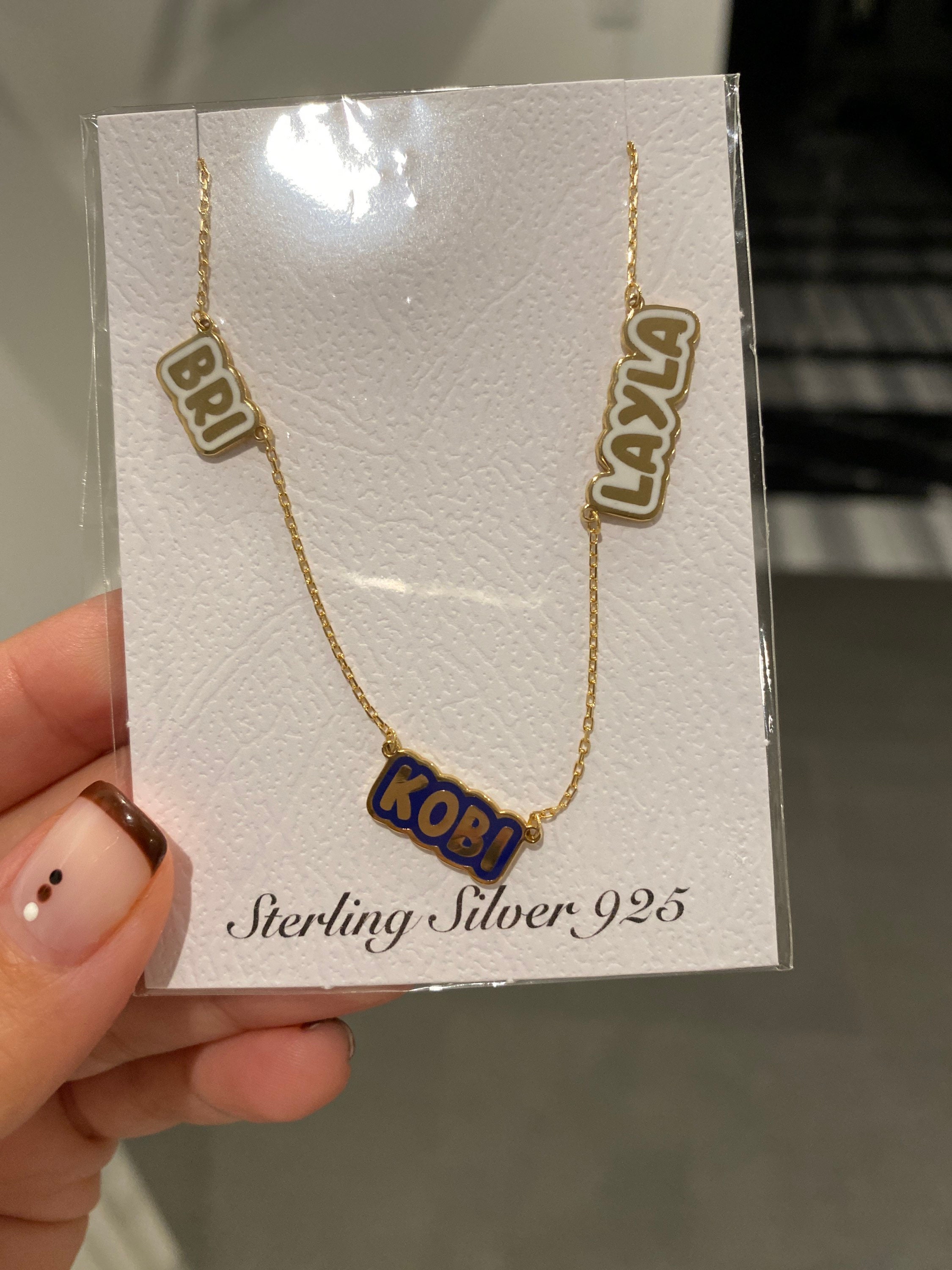 Enamel Daisy Mommy Necklace - Customizable Names Necklace for Moms | Sterling Silver
