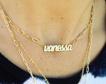 Custom Name Necklace/choker on Paper Clip Personalized