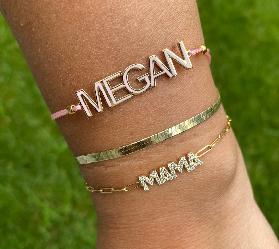Nameplate String Bracelet. Name Bracelet. Personalized String Bracelets